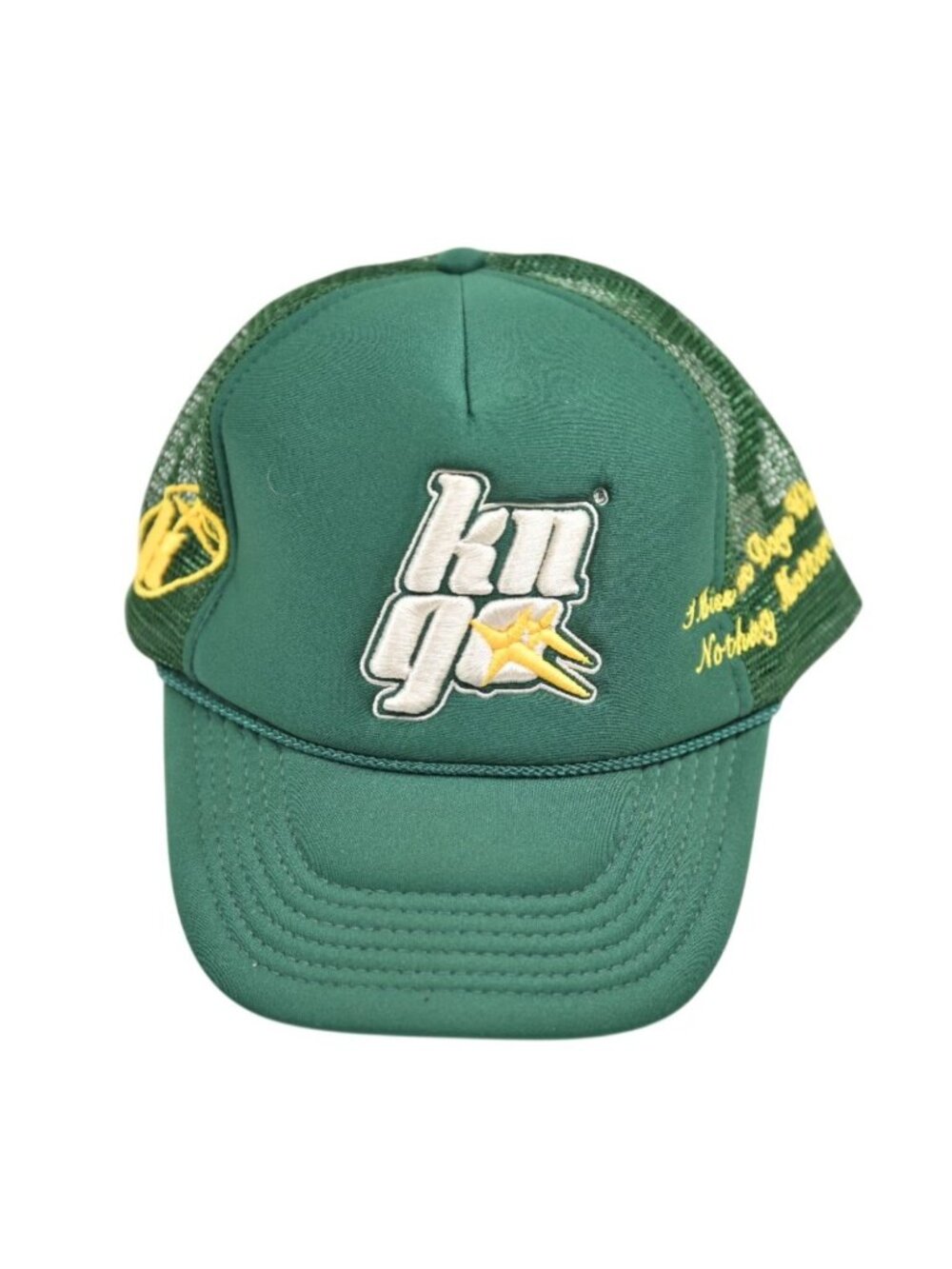 KNGO Kids Never Grow Old Trucker Hat in Green